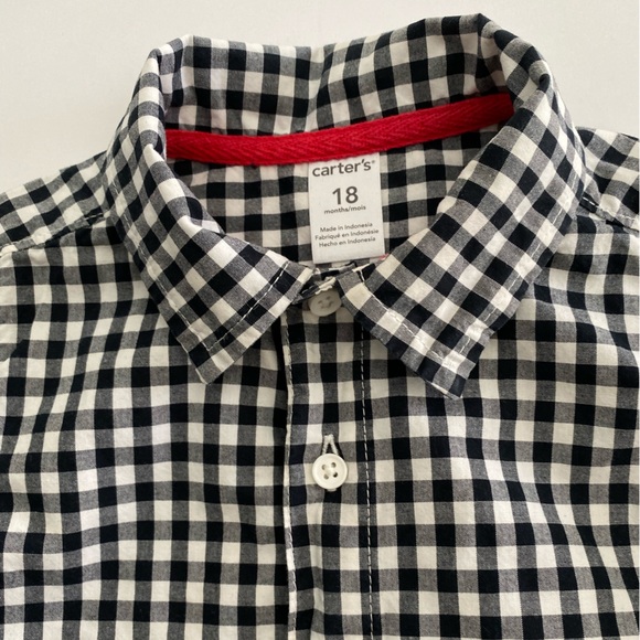 Carter's Gingham Plaid Button-Down Shirt Size 18 Months - Picture 3 of 7